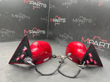 01-06 BMW E46 M3 Right Left Side View Mirrors Pair Imola Red