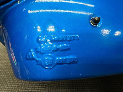 15-19 FERRARI 488 GTB LEFT DRIVER DOOR MIRROR & GLASS WHITE WRAPPED BLUE
