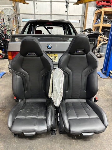 BMW 21-23 G80 M3 Sedan Front Seats Black Leather Powered Interior