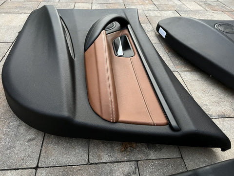 15-18 OEM BMW F80 M3 Set Of 4 Door Cards Panels Leather Cinnamon SET RARE