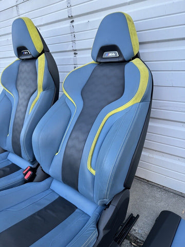 21-24 BMW G82 M4 Coupe Front & Back Seats Cushion Blue Leather