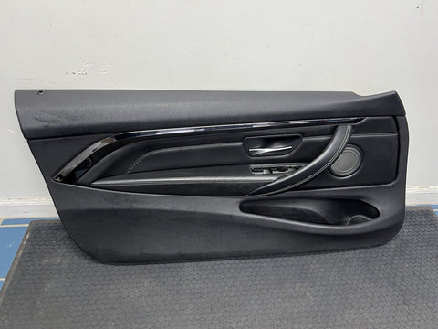 OEM 2015-2020 BMW F82 F83 M4 S55 Front Left Driver Black Leather Door Card Panel
