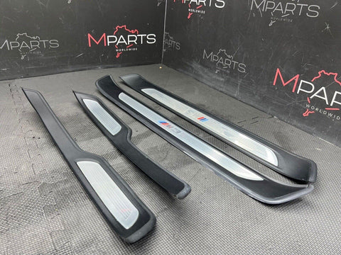 GENUINE 08-11 BMW E90 M3 ENTRANCE DOOR SILLS COVERS SCUFF PLATES SET FRONT REAR
