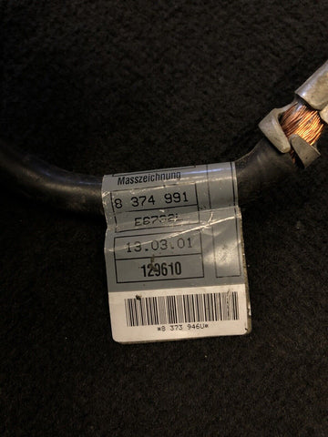 01-06 BMW E46 M3 Battery Black Negative Power Terminal Cable Rear