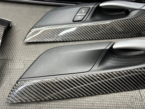 Genuine 14-18 BMW F15 X5 F85 X6 F16 F86 Real Carbon Fiber Interior Trim SET