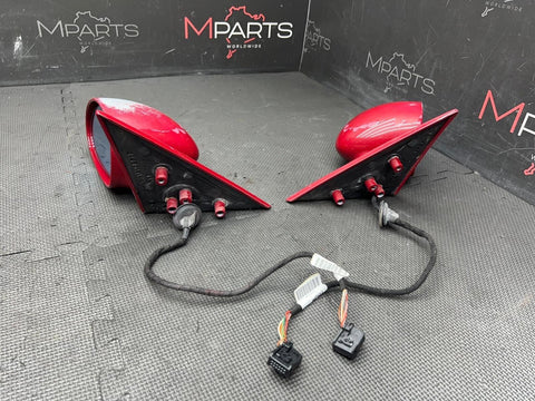 01-06 BMW E46 M3 Right Left Side View Mirrors Pair Imola Red