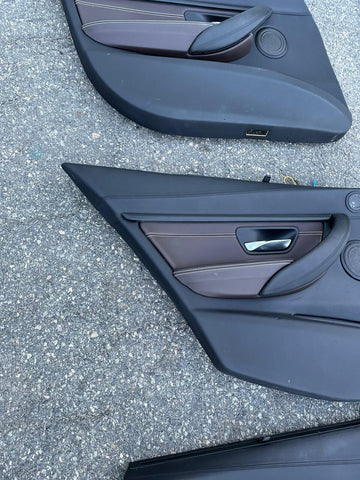 15-18 BMW F80 M3 Front & Rear Door Cards Panels Covers Trims Cohiba Brown