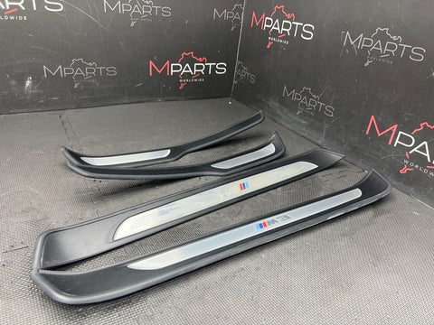 GENUINE 08-11 BMW E90 M3 ENTRANCE DOOR SILLS COVERS SCUFF PLATES SET FRONT REAR