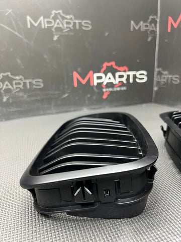 01-06 BMW E46 M3 Front Kidney Grilles Matte Black Double Slotted