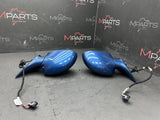 01-06 BMW E46 M3 Right Left Side View Mirrors Pair Topaz Blue