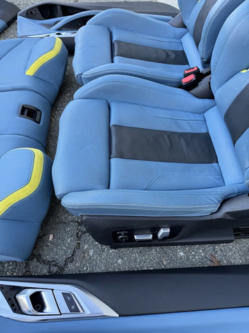 21-24 BMW G82 M4 Coupe Front & Back Seats Cushion Blue Leather