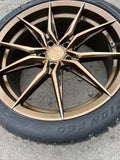 20x9 5x120 20 OFFSET ROHANA RFX2 CROSS FORGED 10 SPOKE BRONZE WHEEL RIM TIRE