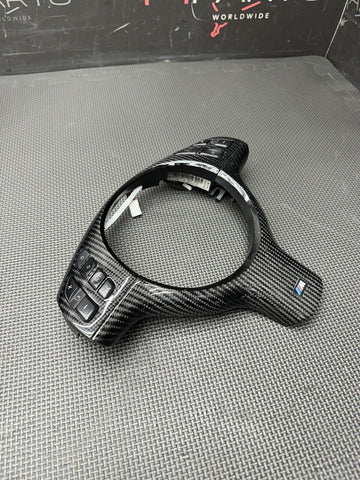 BMW E46 M3 01-06 OHC Carbon fiber Steering Wheel Upper Lower trim Bundle