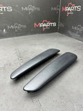 01-06 BMW E46 325 330 M3 Front Interior Nappa Black Leather Armrest Pads Pair