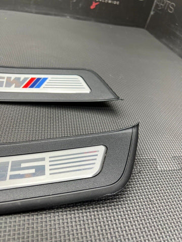 11-16 BMW F10 M5 Rear Door Sills Plates Molding Trims Pair Set OEM