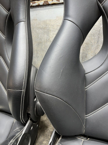 16-20 FERRARI 488 GTB Coupe Complete Interior Front Seats Nero White Stitching