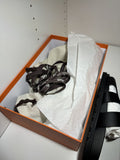 Brand New In Box Hermes Womens Chypre Black Calfskin Size 37