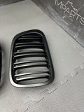 01-06 BMW E46 M3 Front Kidney Grilles Matte Black Double Slotted