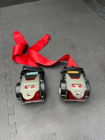 00-06 BMW E46 M3 Coupe Front Seat Belts Retractors Red